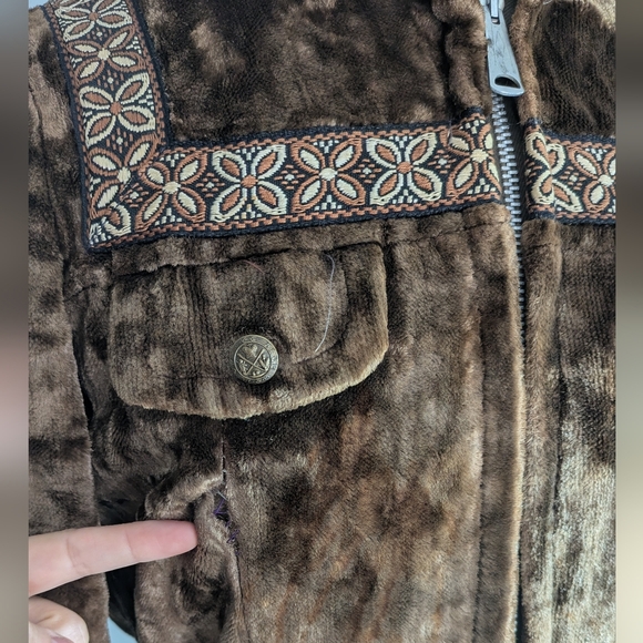 Vintage 1950's Crushed Velvet Ribbon Detail Coat - Picture 5 of 16